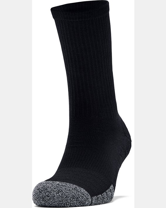 Adult HeatGear® Crew Socks 3-Pack in Black image number 1